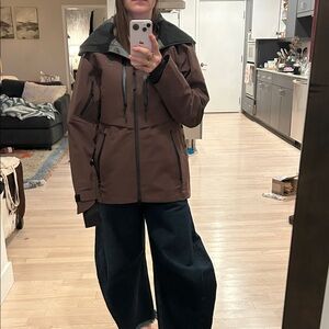 Women's Brown and Black Ski Jacket